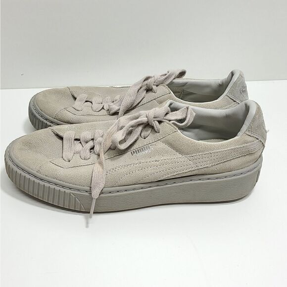 Puma‎ Basket Platform Reset Women's Size 7.5 Gray Suede Sneakers - Picture 5 of 10